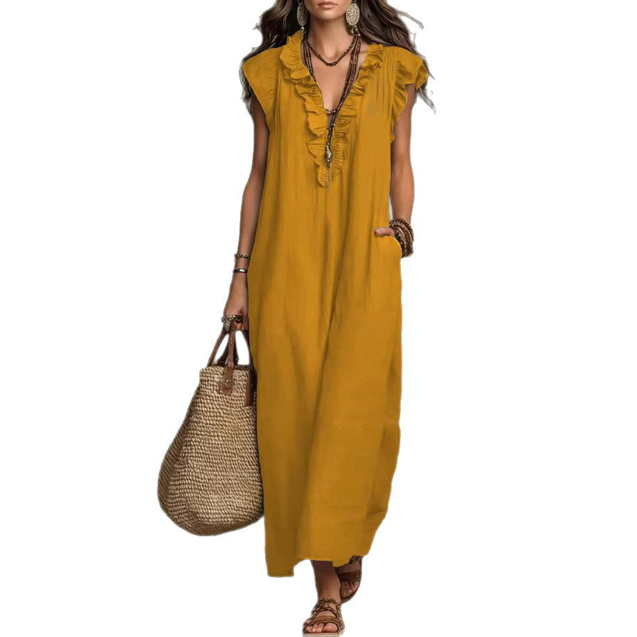 Versatile Women's Bohemian Flying Sleeves Long Dress