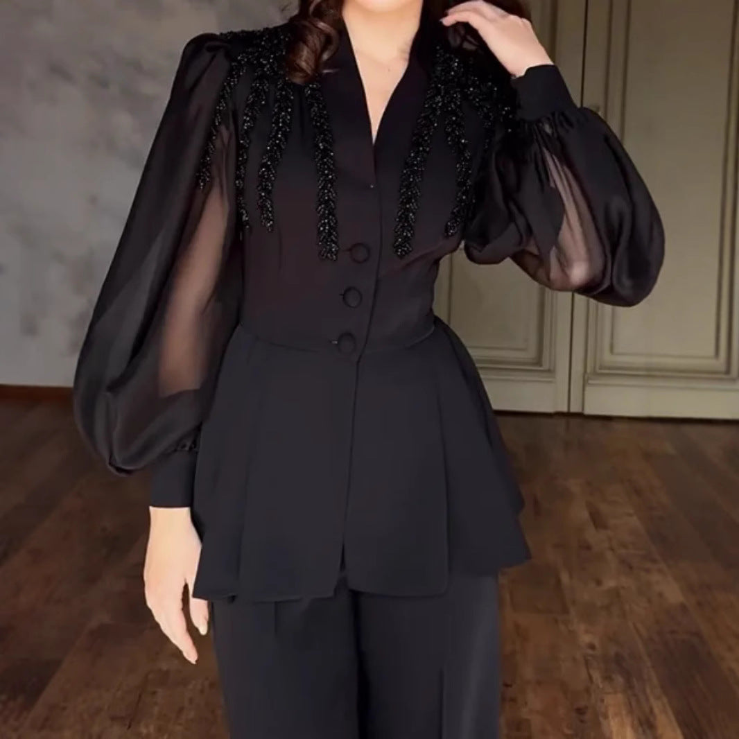 Creative Durable Temperament Sexy Rhinestone Two-piece Jumpsuits