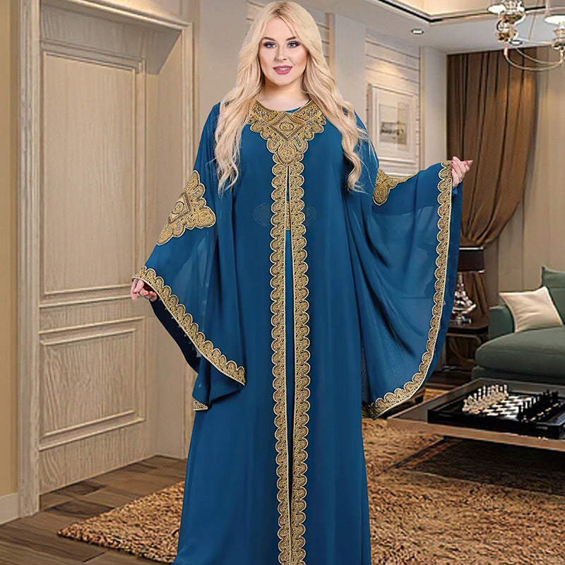 Malay Bell Sleeve Thorn Robe Embroidered Dresses