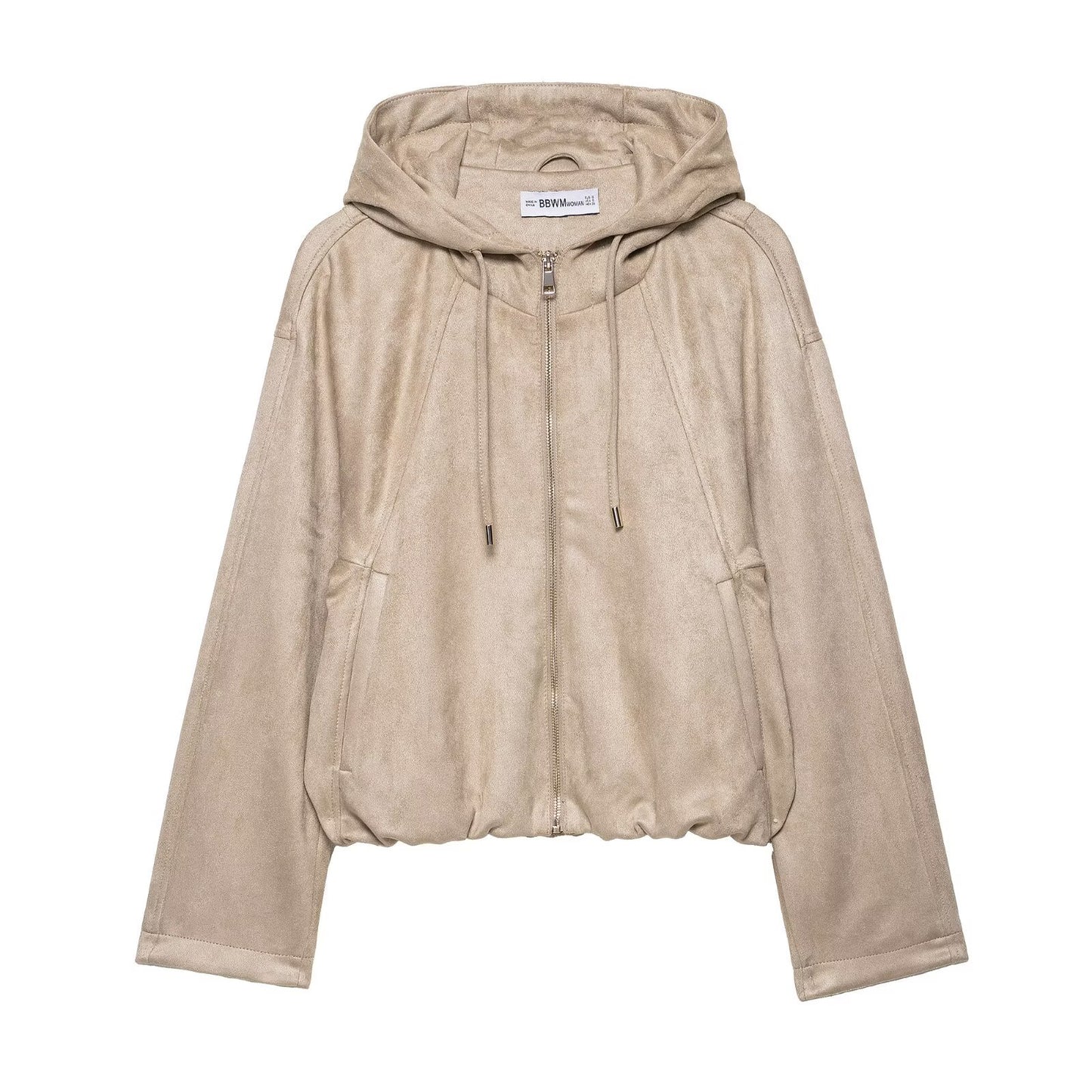 Women's Attractive Hooded Suede Texture Bomber Jackets