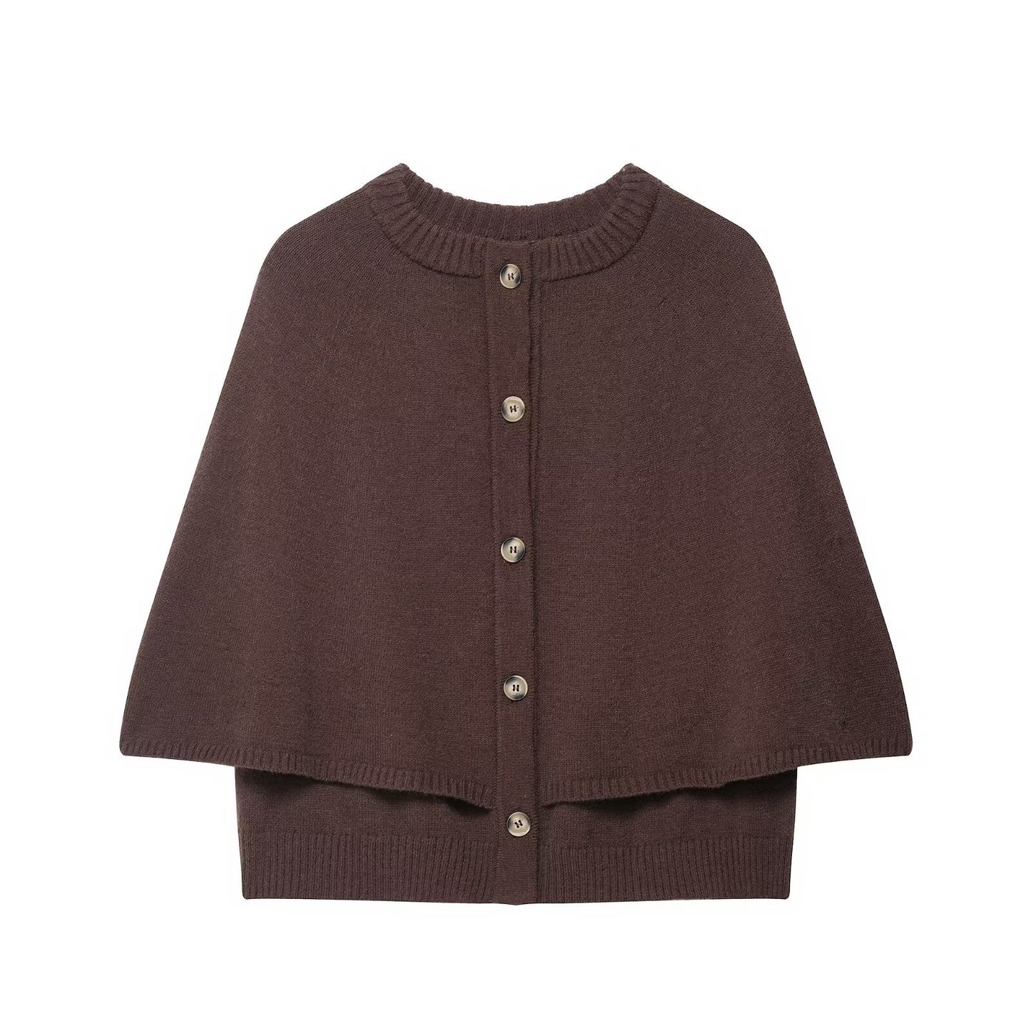 Women's Knitted Sleeve Single-breasted Round Neck Jackets