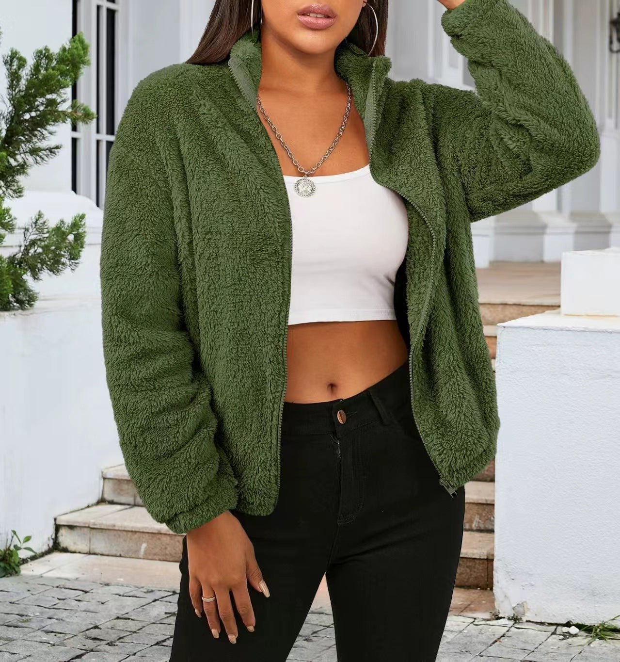 Women's Fashionable Winter Long Sleeve Plush Loose Women's Sweater, Sweater