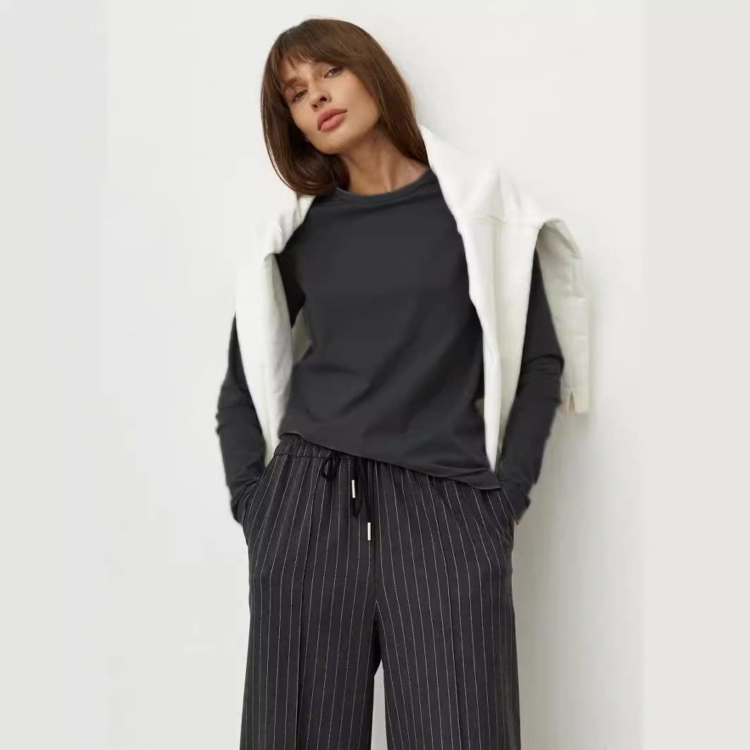 Women's Spring Fashion Rest Commute Pullover Round Blouses