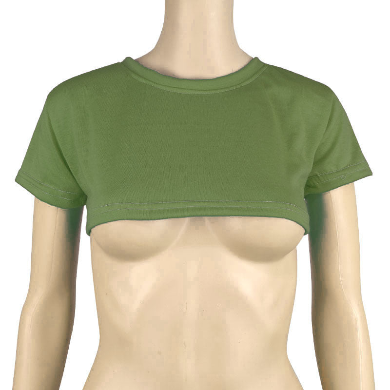Women's Sexy Casual T-shirt Short-sleeved Solid Color Blouses