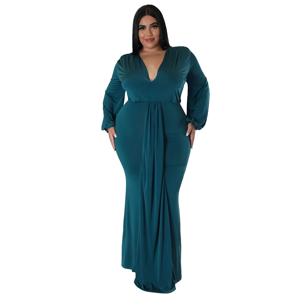 Women's Autumn Fashion Sexy Nightclub Dress Irregular Plus Size
