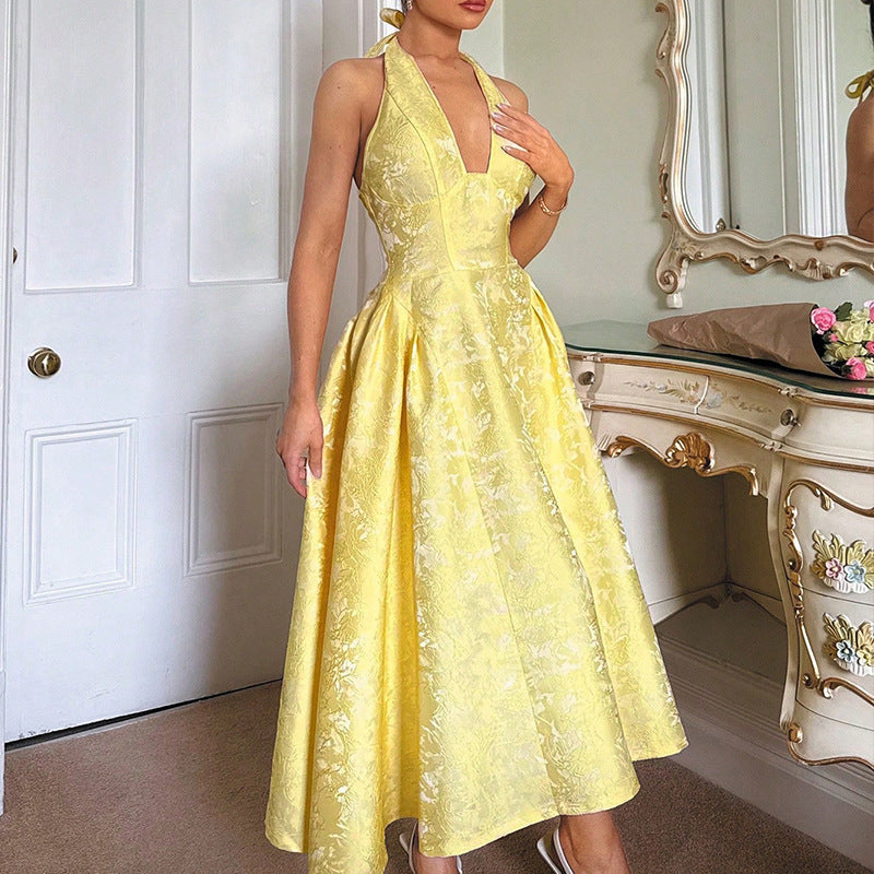 Women's Retro Three-dimensional Embossed Sleeveless Swing Wear Dresses