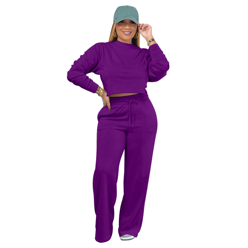 Classic Cute Straight Pocket Two-piece Set Suits