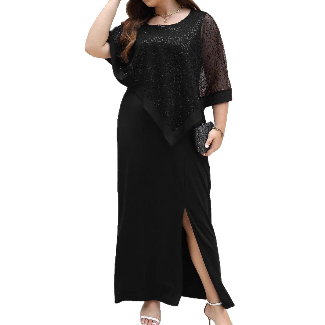 Women's Party Waist Batwing Sleeve Split Slimming Dresses