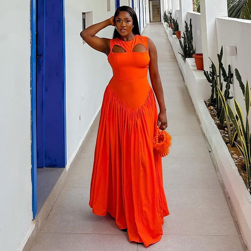 Women's Summer Sweet Cute Round Neck Long Dresses