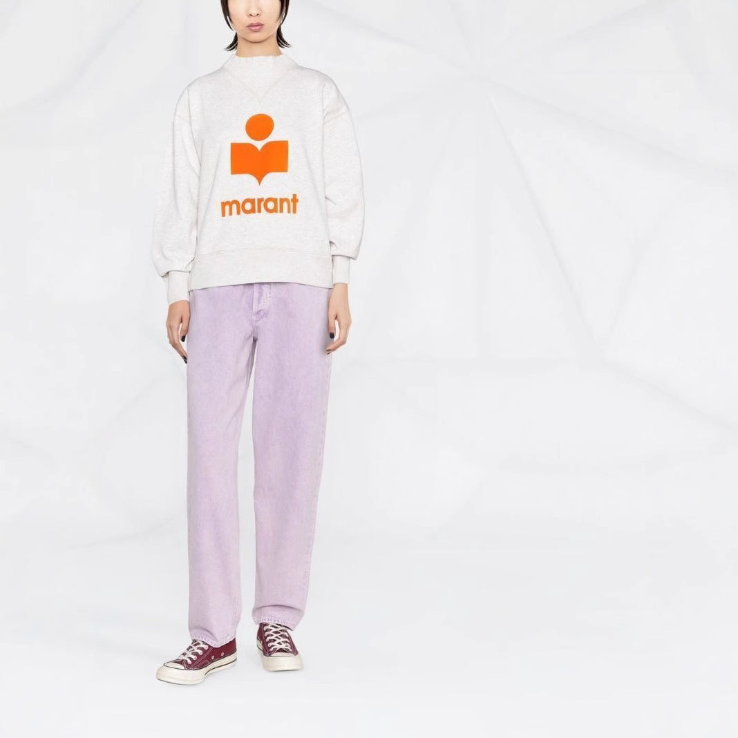 Women's Classic Flocked Printed Stand Collar Cotton Sweaters