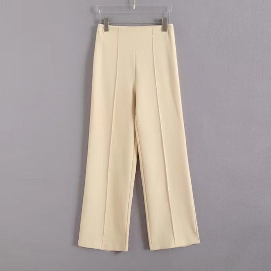 Women's Style Solid Color Simple Draping Design Pants