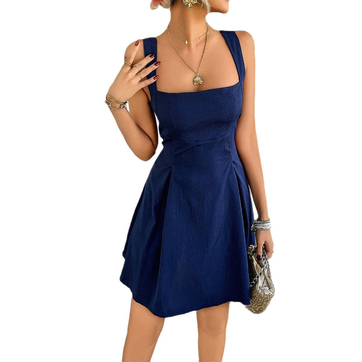 Women's Solid Color Dress Elegant Style Slip Dresses