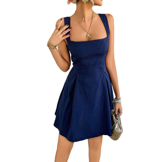 Women's Solid Color Dress Elegant Style Slip Dresses