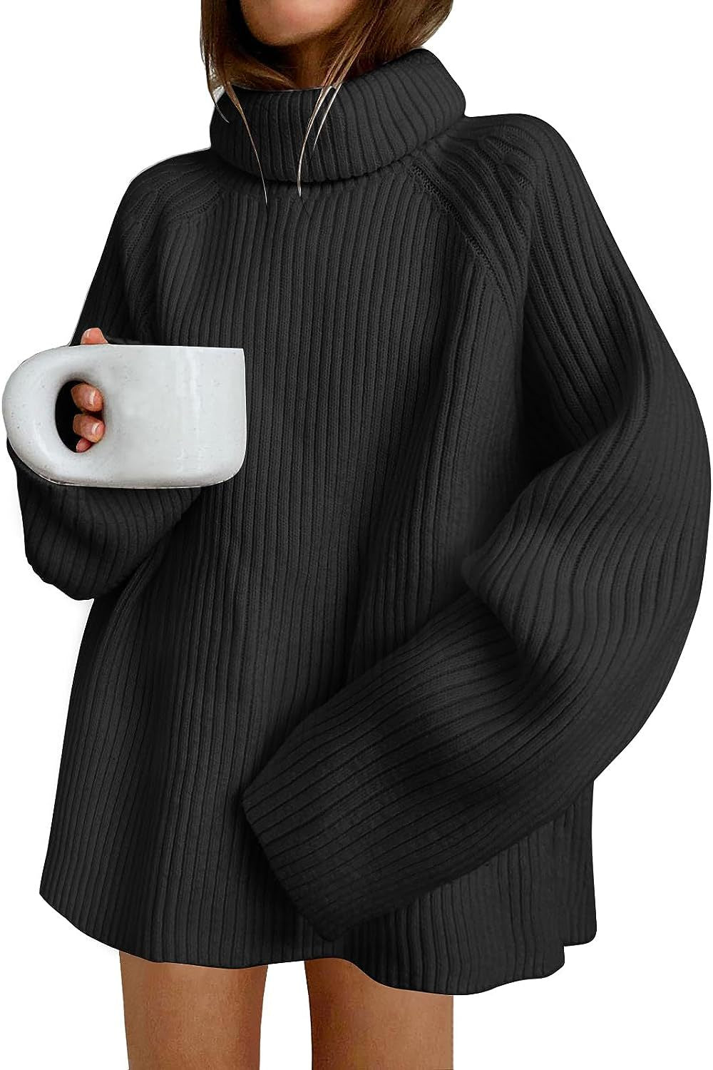 Women's Knitted Pullover Fashion High Collar Loose Sweaters