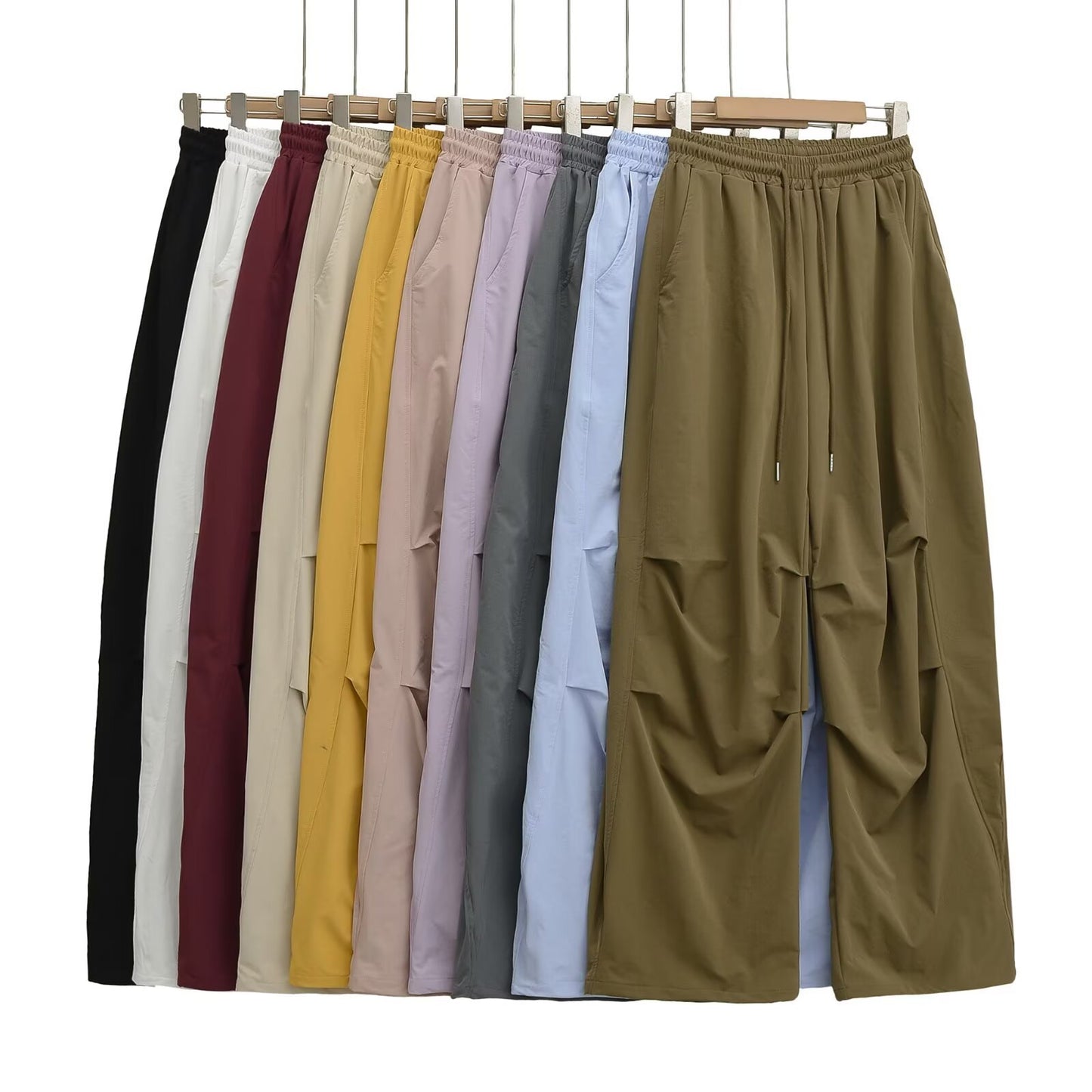 Women's Elastic Waist Drawstring Loose Hip Hop Dance Pants