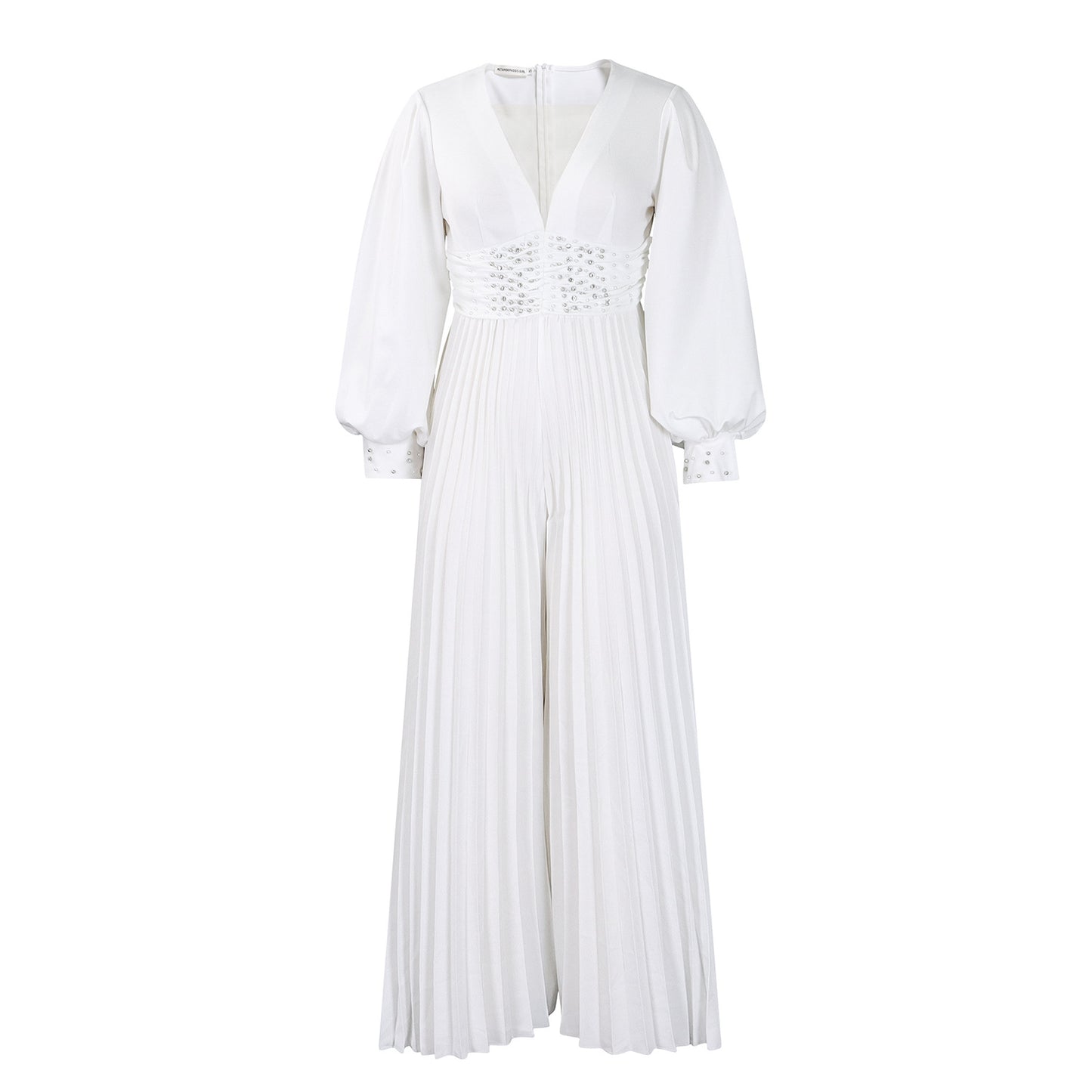 Women's Long Sleeve Beaded Sexy Wide Leg Jumpsuits