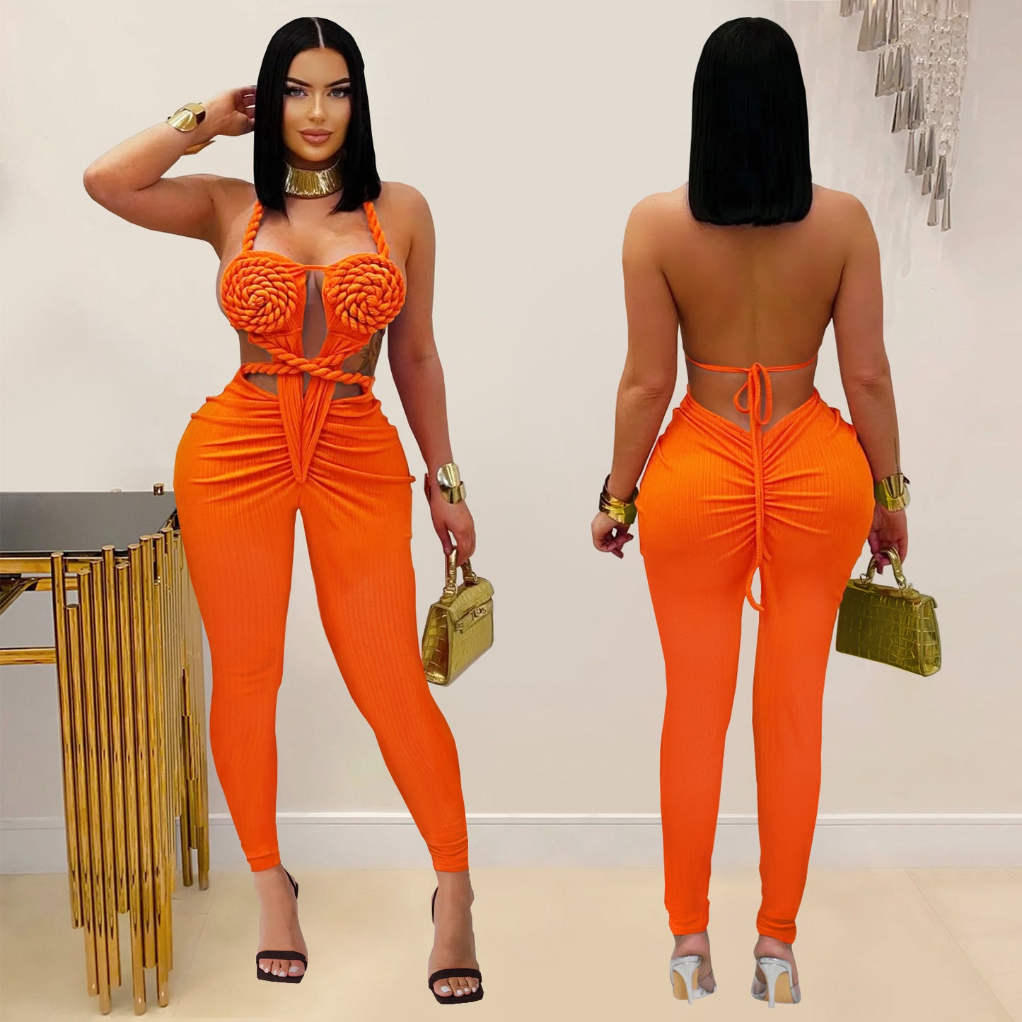 Women's Fashion Wear Casual Sexy Halter Backless Suits
