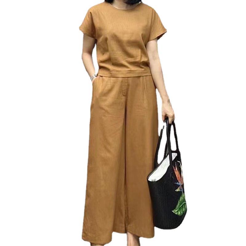 Women's Large Loose Short-sleeved Trousers Two-piece Set Fashion Casual Suit