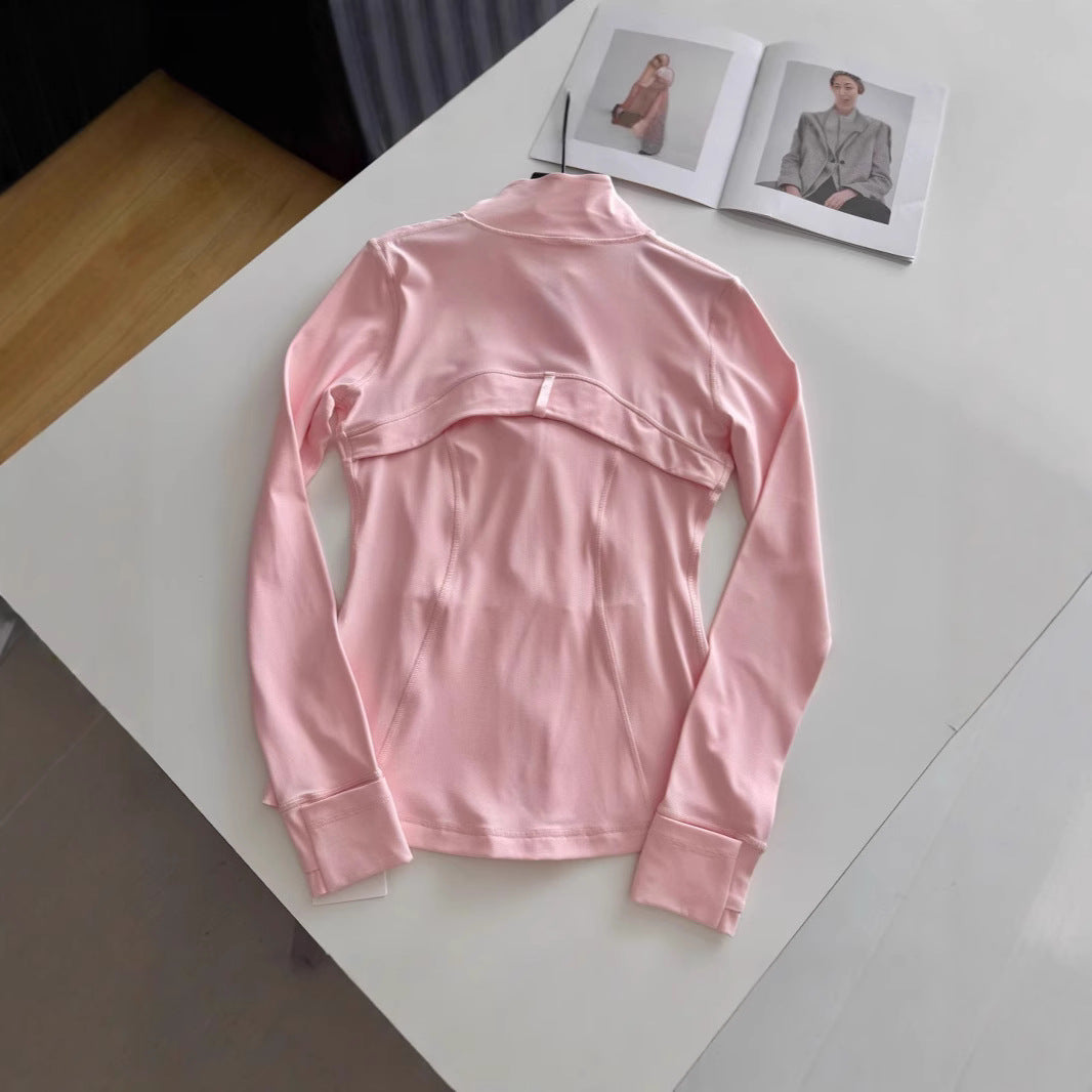 Women's Spring Yoga Workout Elastic Slim Stand Jackets