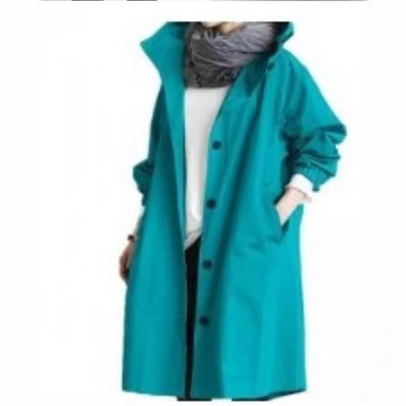 Women's Windbreaker Mid-length Small Temperament Color Long Coats