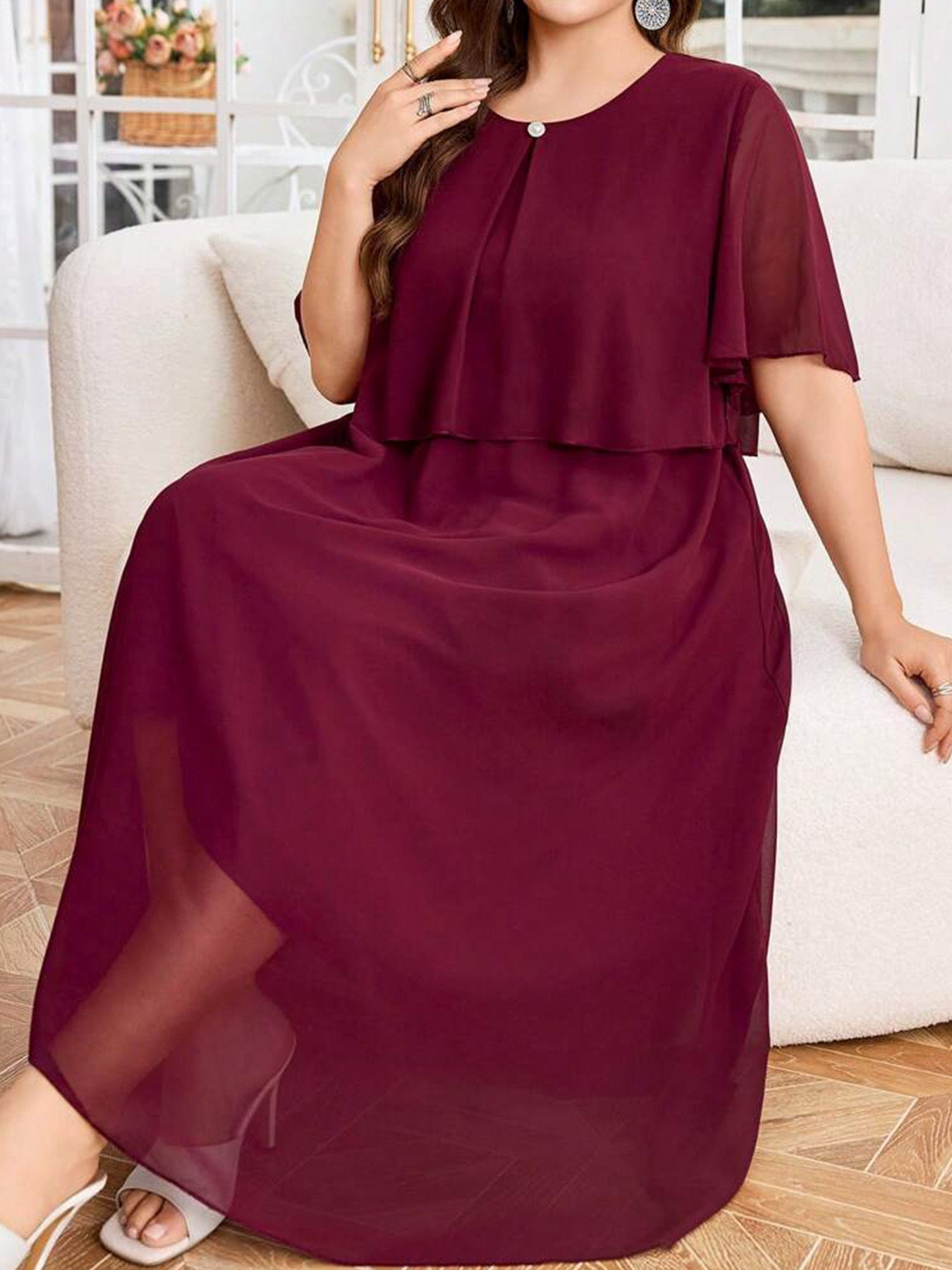 Color Round Neck Sleeves Casual Romantic Beach Elegant Graceful Shorts