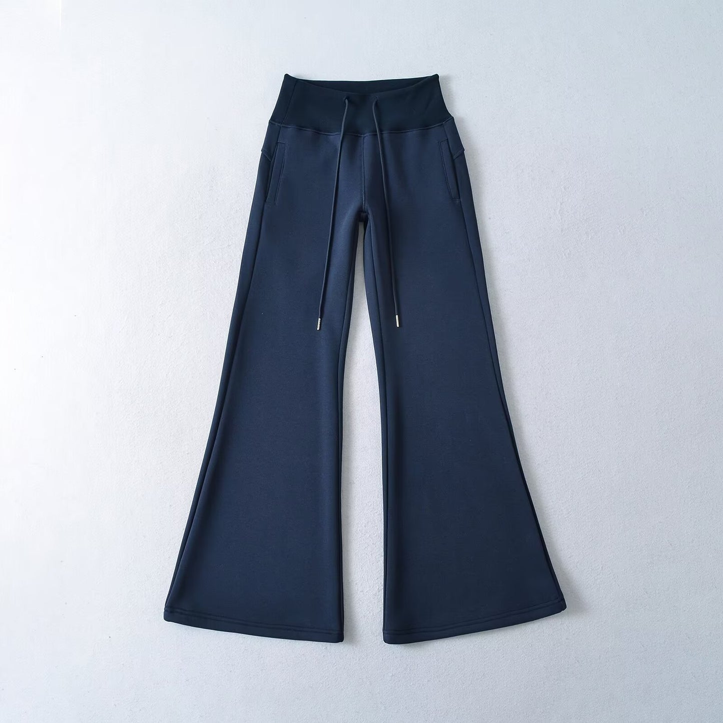 Women's Hot Drawstring Low Waist Fleece-lined Flared Pants