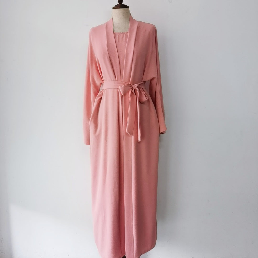Pattern Elegant Belt Long Sleeve Two-piece Suits