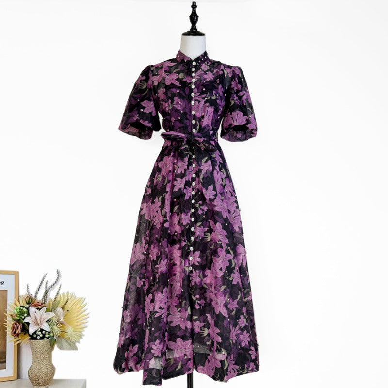 Women's Elegant Lantern Sleeve Single-breasted High Quality Shorts