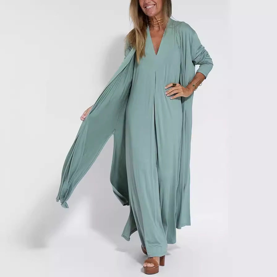 Beautiful Women's Solid Color Pullover Set Dress