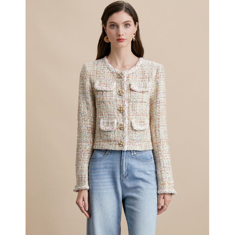 High-grade French Style Classic Diamond Woven Coats