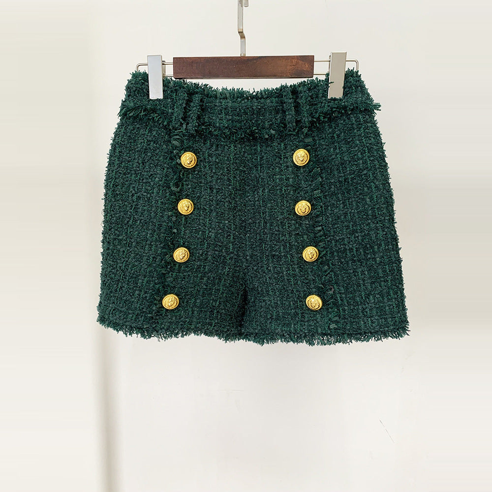 Fabric Tassel Fringe Tweed Slim Fit Coats