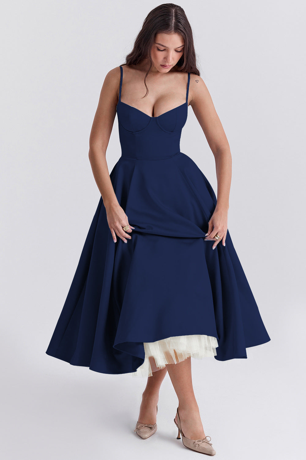 Women's Sexy Straps Tulle Large Swing Elegant Dresses