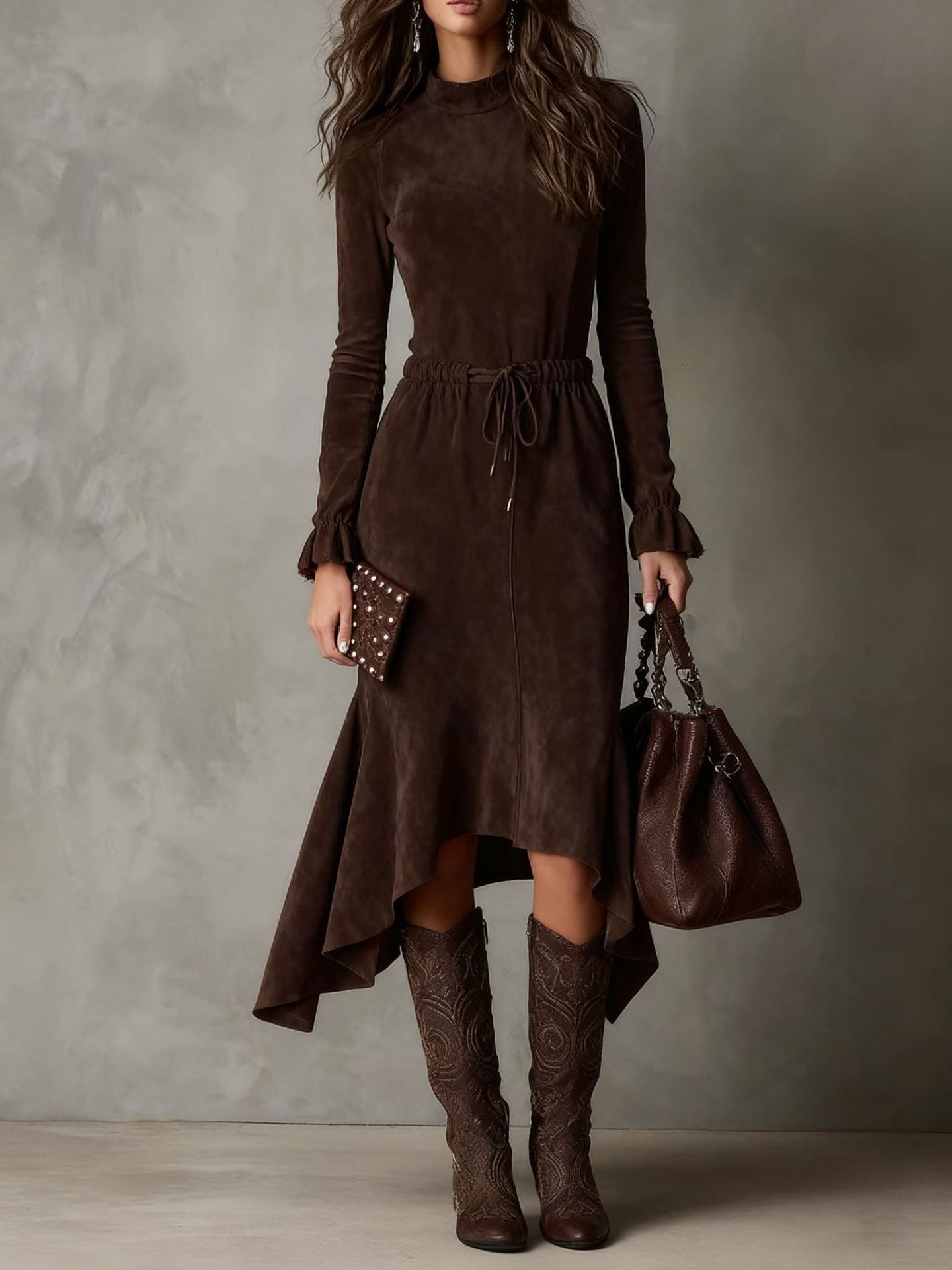 Quality Double-sided Cashmere Autumn Fashion Elegant Dresses