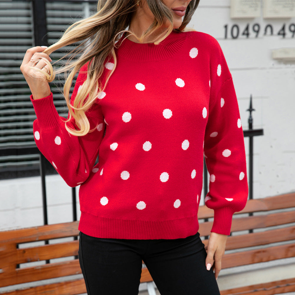 Charming Classic Unique Spring Dot Pullover Sweater