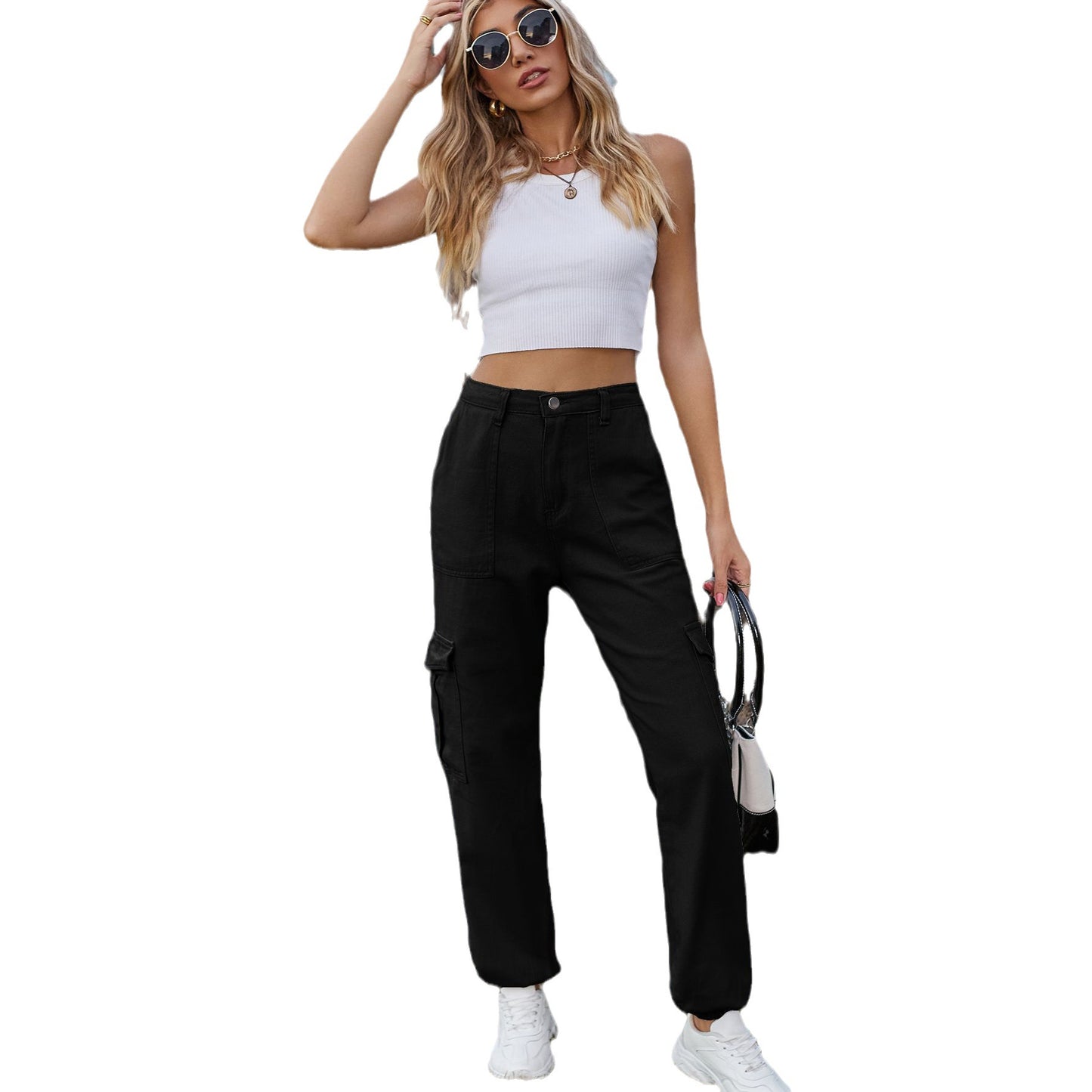 Women's Denim Design Personality Work Clothes Trousers Jeans