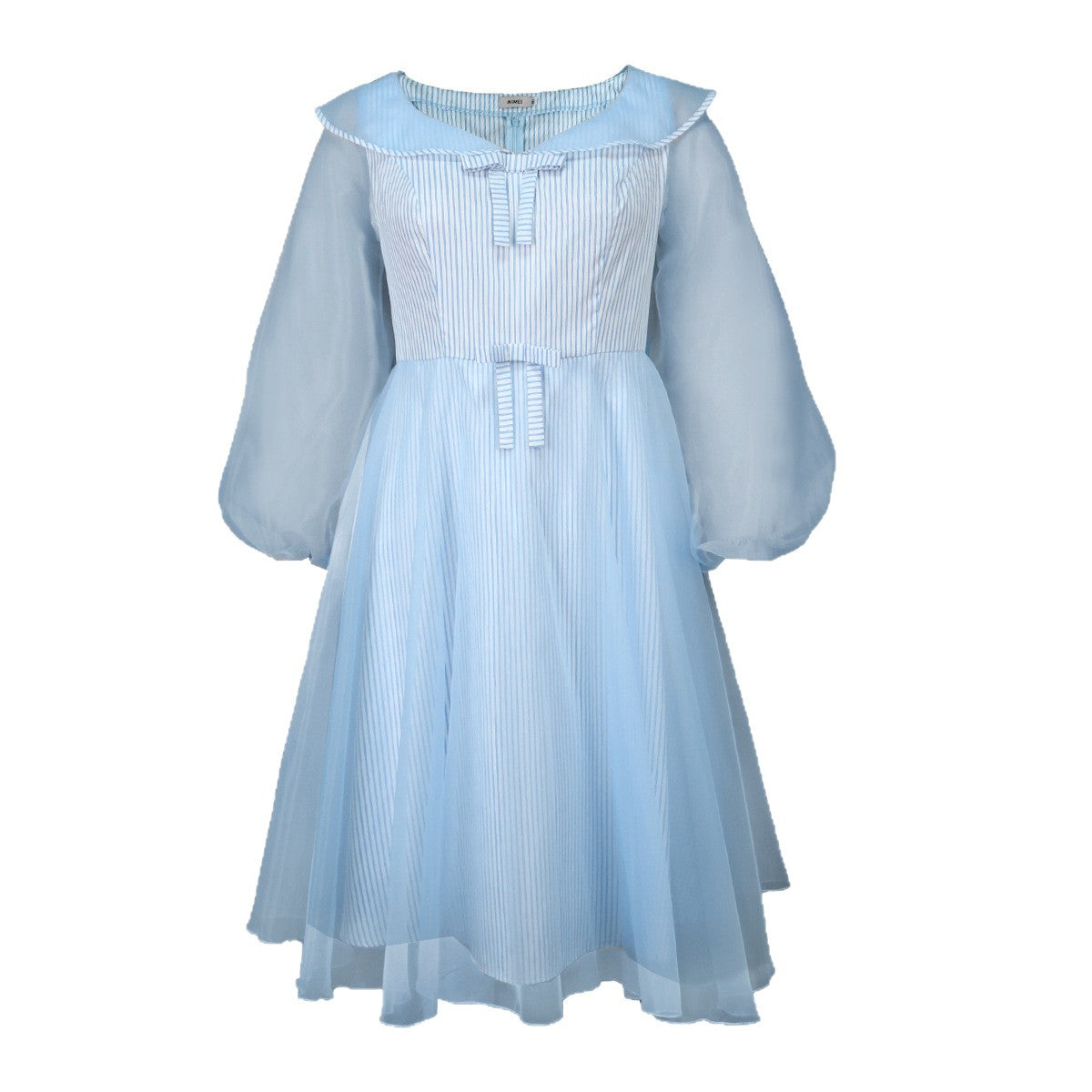 Stitching Yarn-dyed Stripes A- Line Dress Dresses