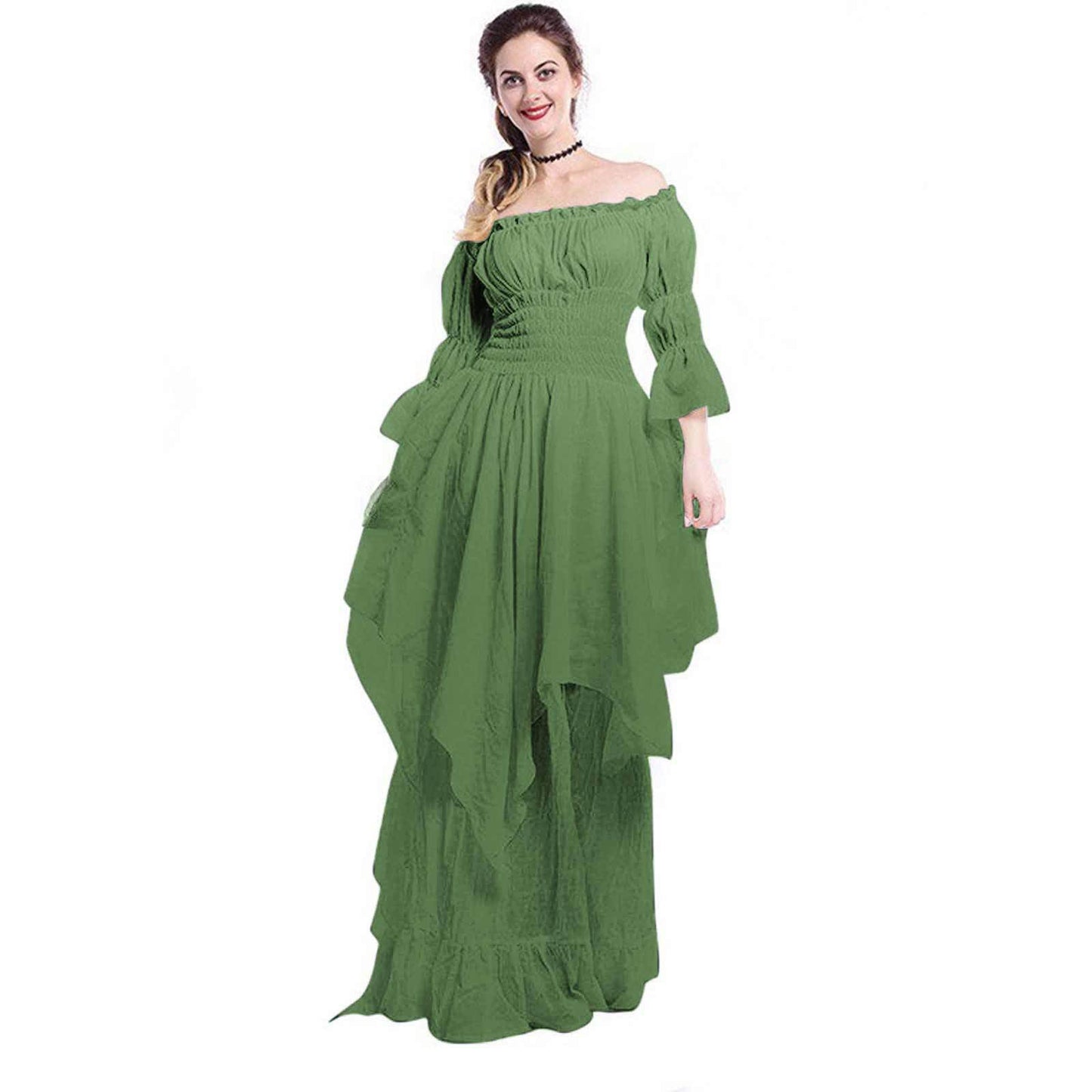 Bell Sleeve Dress Vintage Gothic Gown Dresses