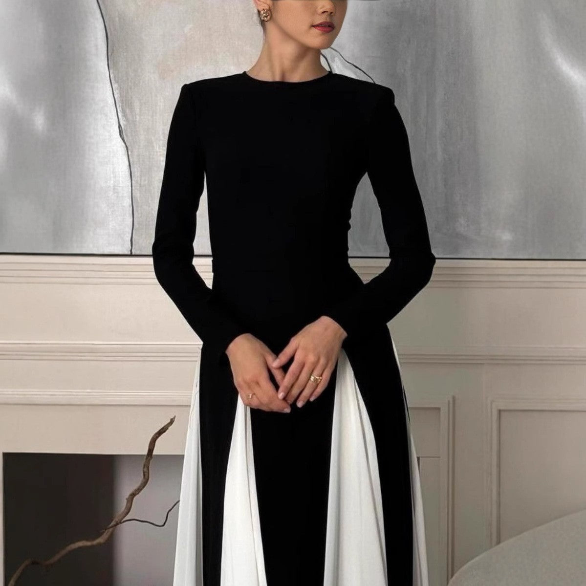 Women's Sleeve High Waist Slim Elegance Retro Dresses