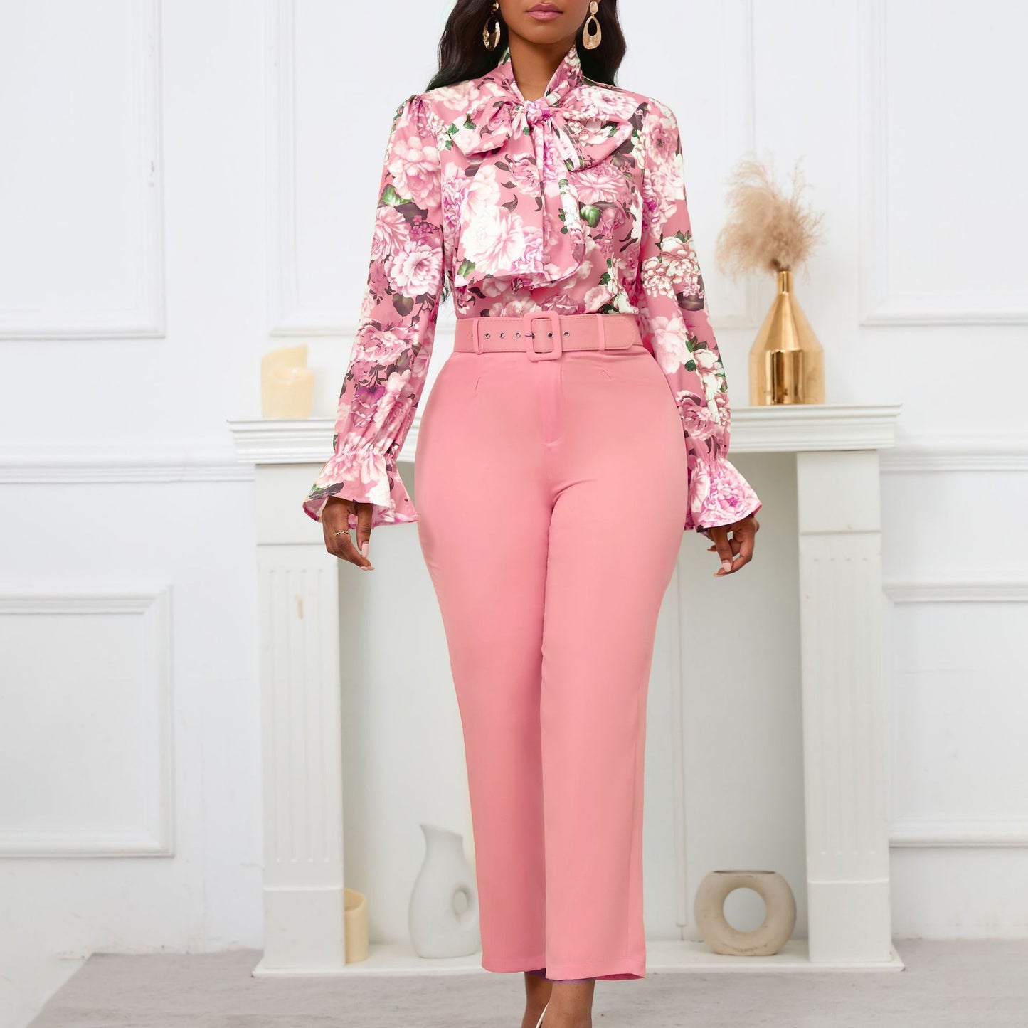 Printed Lace Up Long Sleeve High Suits