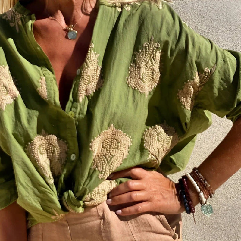 Women's Printed Shirt Autumn Graphic Long Sleeve Blouses