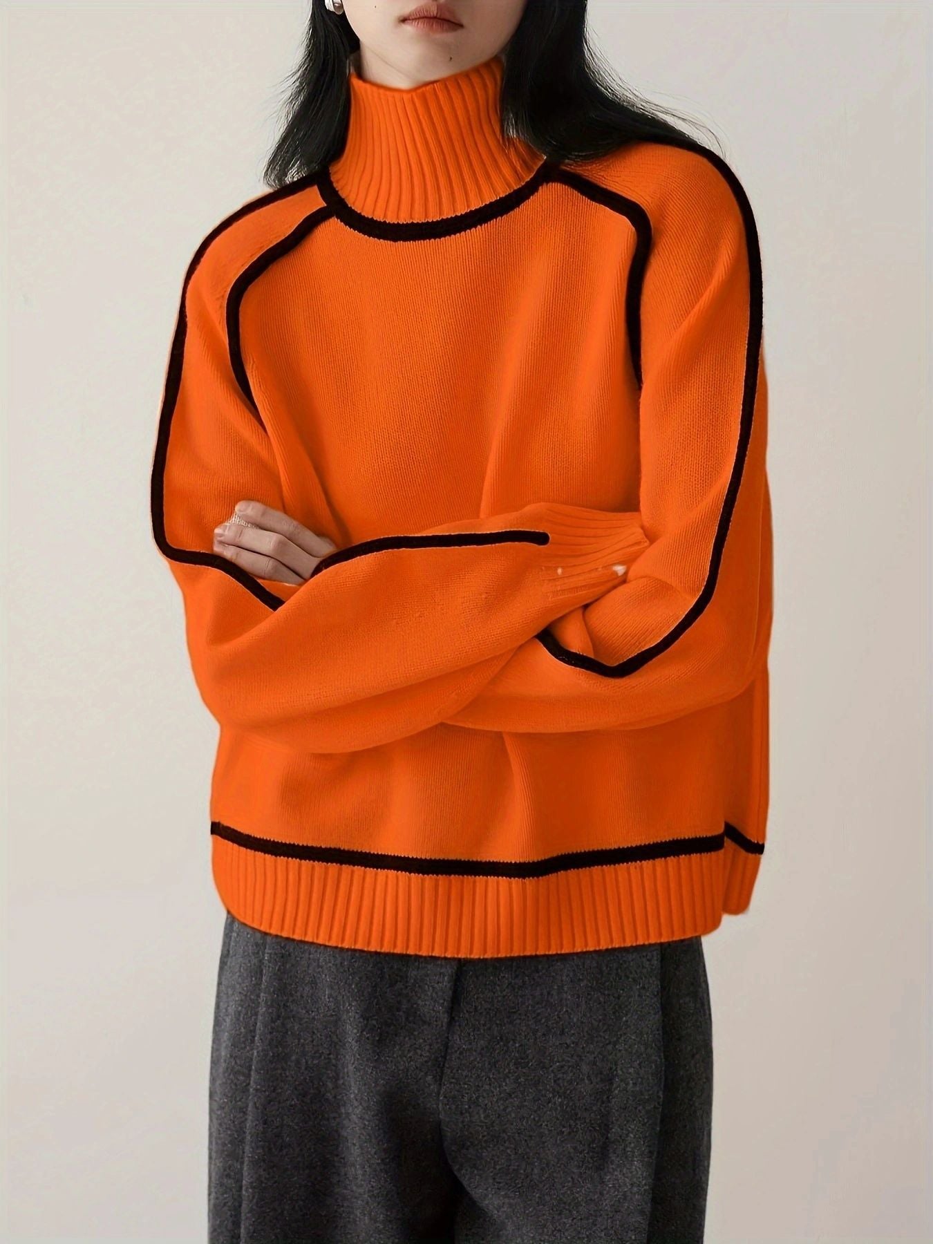 Women's European Autumn Thin Slimming Casual Loose Pullover Knitting Sweaters