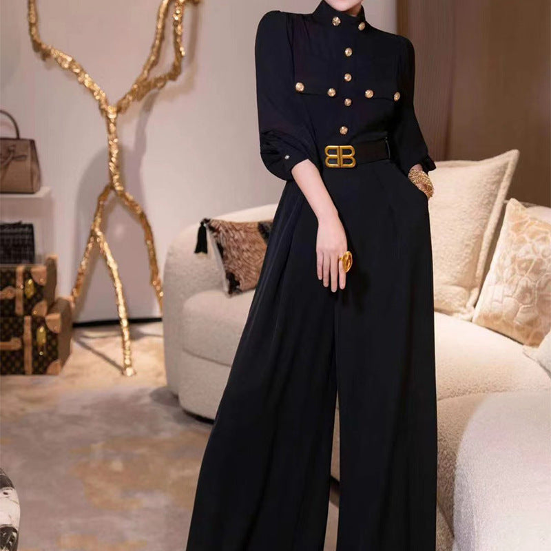 Women's Style Temperament Autumn Long Sleeve High Jumpsuits