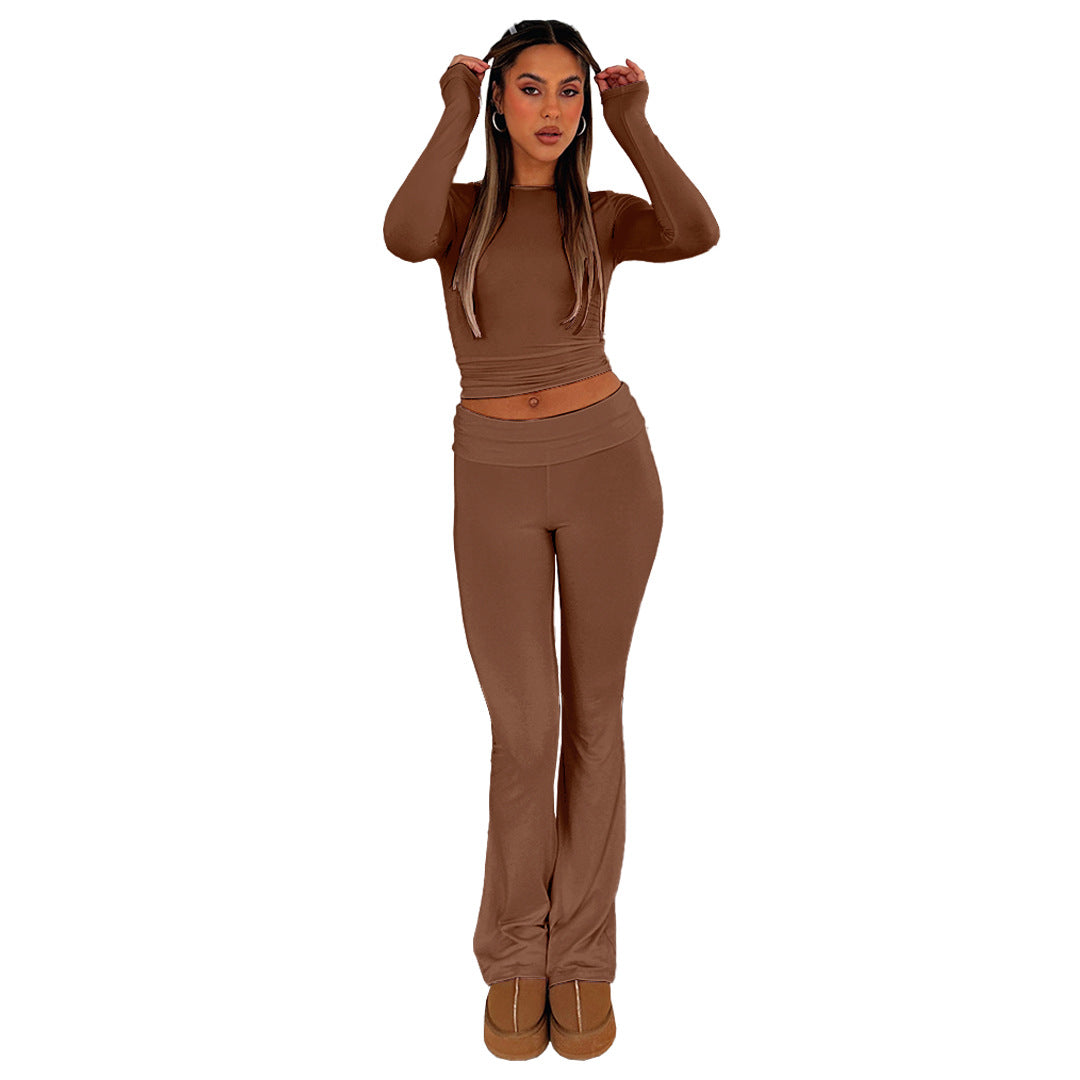 Women's Comfortable Slim Slimming Back Waist Low Pants