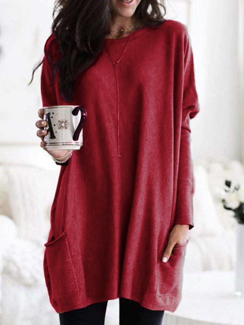 Women's Autumn Long Sleeve Casual Pocket T-shirt Blouses