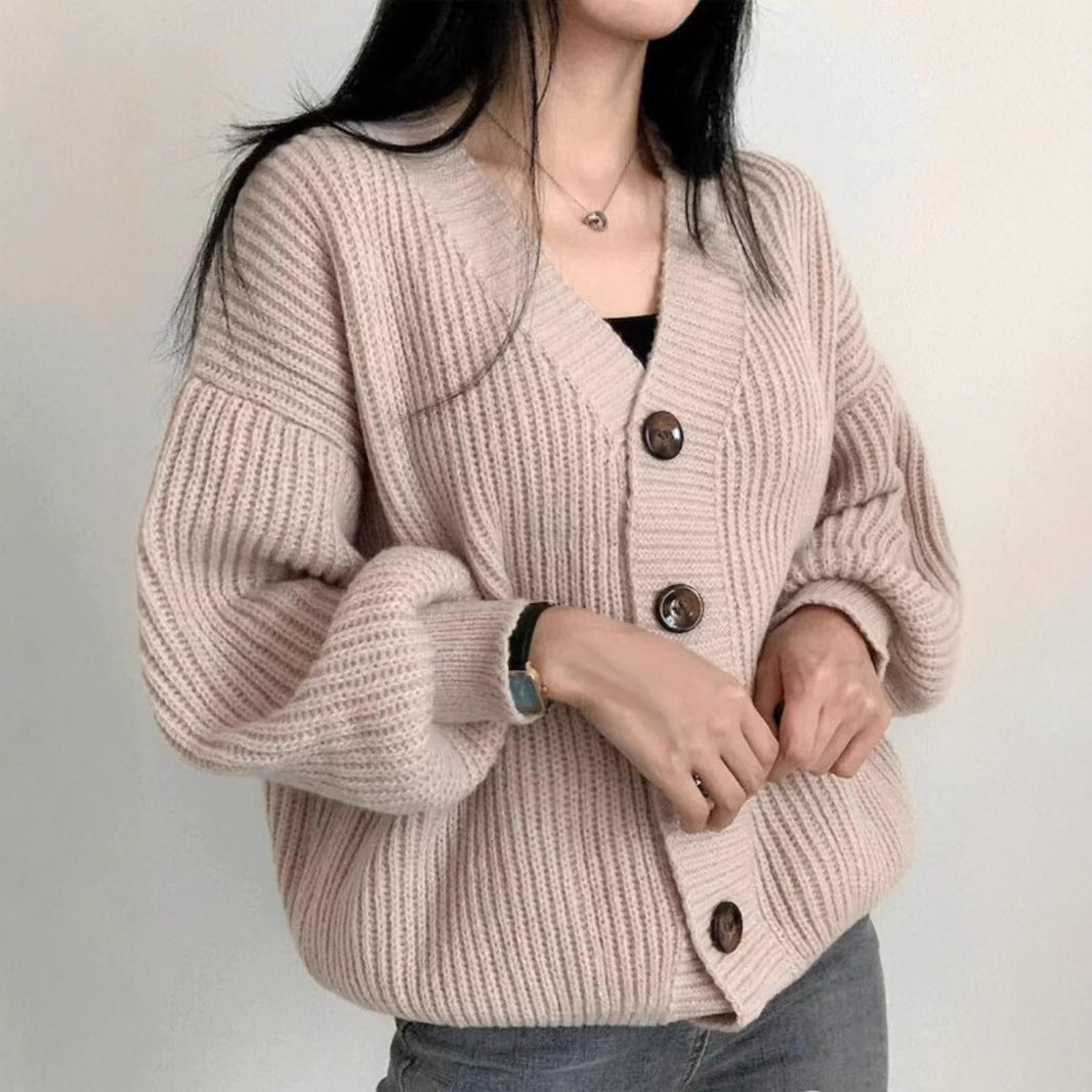 Versatile Loose Large Version Lazy Lantern Sleeve Warm Coats