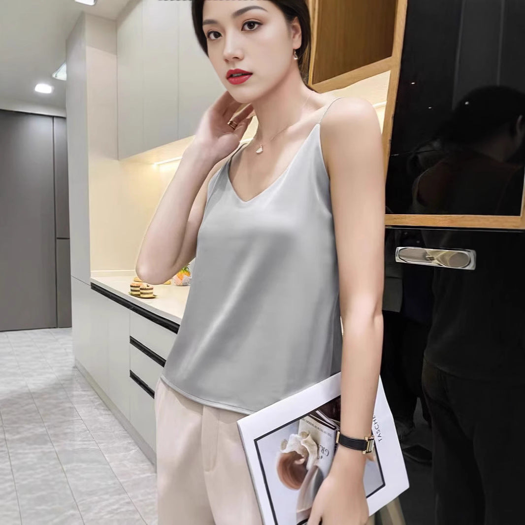 Elegant Inner Match Business Bottoming Solid Blouses
