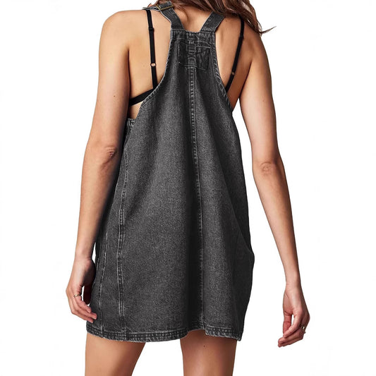 Women's Sleeveless Dress Slimming Adjustable Pocket Suspender Jumpsuits