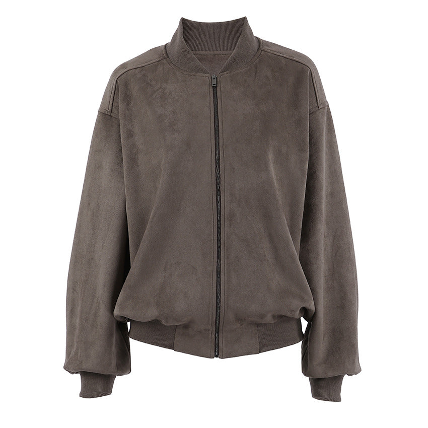 Suede Knitted Fashion Long Sleeve Baggy Coats