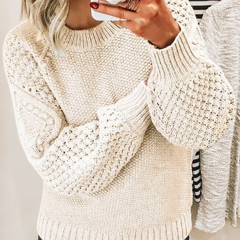 Women's Warm Solid Color Outerwear Knitted Pullover Knitwear