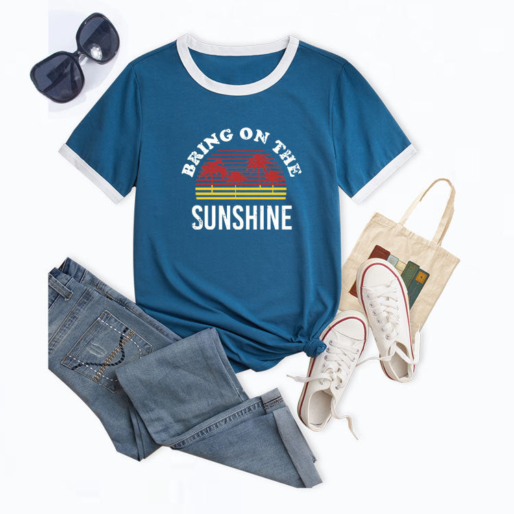 Fun Fashion Casual T-shirt Round Neck Shorts